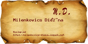 Milenkovics Diána névjegykártya